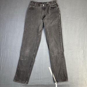Vintage Black Levi's 550 Black Denim Relaxed Fit Taper Jeans Made In USA 28x30